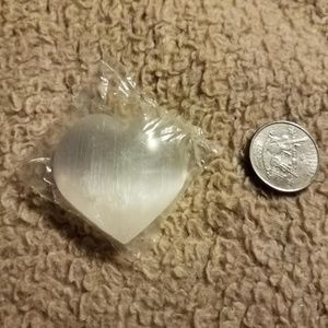 Selenite crystal heart